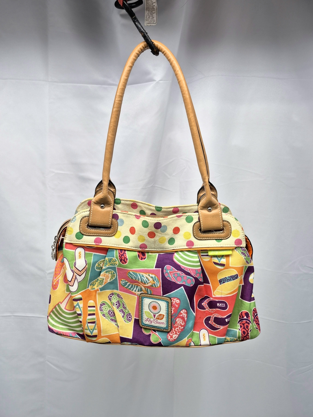 Lily Bloom "Beach Days" Karma Canvas Satchel Hand Bag Summer Travel Eco Boho